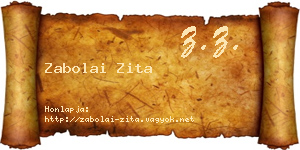 Zabolai Zita névjegykártya